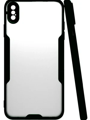 Newface iPhone XS Max Kılıf Platin Silikon - Siyah