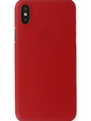 Newface iPhone XS Max Kılıf PP Ultra İnce Kapak - Kırmızı