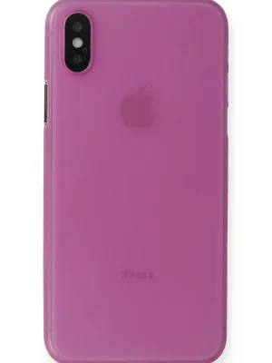 Newface iPhone XS Max Kılıf PP Ultra İnce Kapak - Pembe