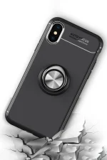 Newface iPhone XS Max Kılıf Range Yüzüklü Silikon - Siyah - Görsel 8