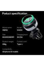 Newface Memo GW03 Magsafe Araç Tutucu - Görsel 5