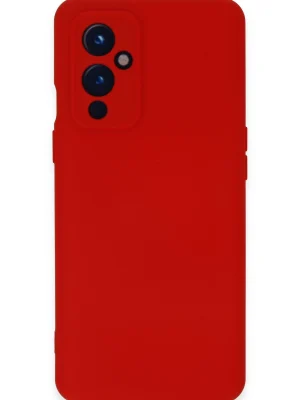 Newface One Plus 9 Kılıf Nano içi Kadife Silikon - Kırmızı
