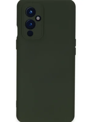 Newface One Plus 9 Kılıf Nano içi Kadife Silikon - Koyu Yeşil