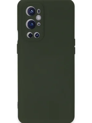Newface One Plus 9 Pro Kılıf Nano içi Kadife Silikon - Koyu Yeşil