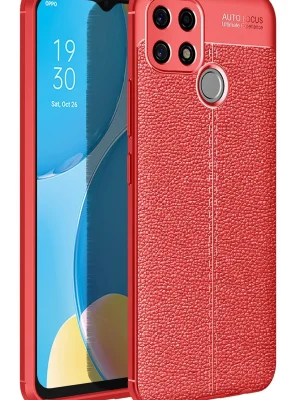 Newface Oppo A15 Kılıf Auto Focus Kapak - Kırmızı