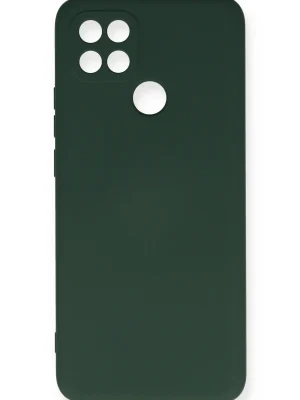 Newface Oppo A15 Kılıf Nano içi Kadife Silikon - Koyu Yeşil