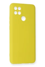 Newface Oppo A15 Kılıf Nano içi Kadife Silikon - Sarı - Görsel 2