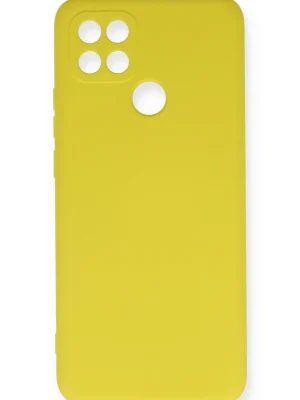 Newface Oppo A15 Kılıf Nano içi Kadife Silikon - Sarı