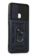 Newface Oppo A15 Kılıf Pars Lens Yüzüklü Silikon - Lacivert - Görsel 2