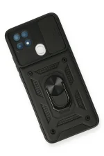 Newface Oppo A15 Kılıf Pars Lens Yüzüklü Silikon - Siyah - Görsel 3