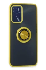 Newface Oppo A16 Kılıf Montreal Yüzüklü Silikon Kapak - Sarı