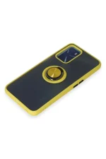 Newface Oppo A16 Kılıf Montreal Yüzüklü Silikon Kapak - Sarı - Görsel 4