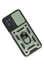 Newface Oppo A16 Kılıf Pars Lens Yüzüklü Silikon - Yeşil - Görsel 2