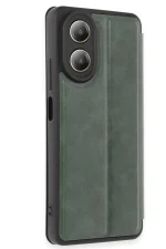 Newface Oppo A38 Kılıf Flip Cover - Koyu Yeşil - Görsel 2