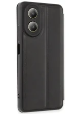 Newface Oppo A38 Kılıf Flip Cover - Siyah - Görsel 2