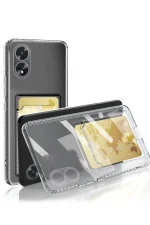 Newface Oppo A38 Kılıf Kart Şeffaf Silikon - Şeffaf