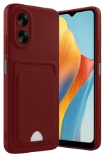 Newface Oppo A38 Kılıf Kelvin Kartvizitli Silikon - Bordo