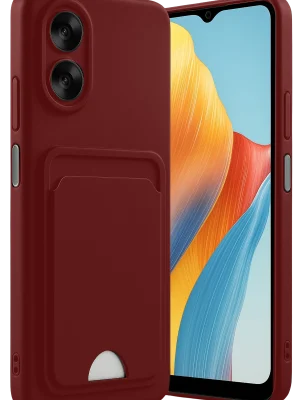 Newface Oppo A38 Kılıf Kelvin Kartvizitli Silikon - Bordo