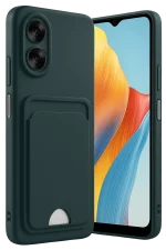 Newface Oppo A38 Kılıf Kelvin Kartvizitli Silikon - Koyu Yeşil