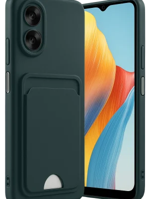 Newface Oppo A38 Kılıf Kelvin Kartvizitli Silikon - Koyu Yeşil