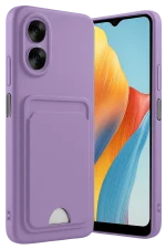 Newface Oppo A38 Kılıf Kelvin Kartvizitli Silikon - Lila