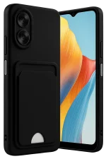 Newface Oppo A38 Kılıf Kelvin Kartvizitli Silikon - Siyah