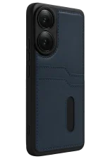 Newface Oppo A38 Sara Kartvizitli Deri Kılıf - Lacivert - Görsel 2