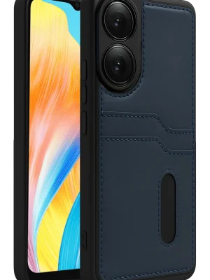 Newface Oppo A38 Sara Kartvizitli Deri Kılıf - Lacivert