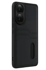 Newface Oppo A38 Sara Kartvizitli Deri Kılıf - Siyah - Görsel 3