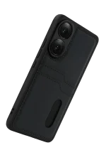 Newface Oppo A38 Sara Kartvizitli Deri Kılıf - Siyah - Görsel 4