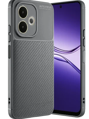 Newface Oppo A5 Pro 4G Kılıf Auto Focus Karbon Kapak - Gri