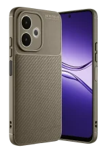 Newface Oppo A5 Pro 4G Kılıf Auto Focus Karbon Kapak - Kahverengi