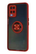 Newface Oppo A54 4G Kılıf Montreal Yüzüklü Silikon Kapak - Kırmızı - Görsel 2