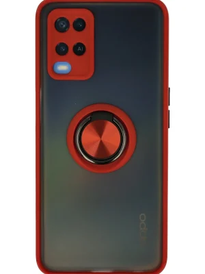 Newface Oppo A54 4G Kılıf Montreal Yüzüklü Silikon Kapak - Kırmızı