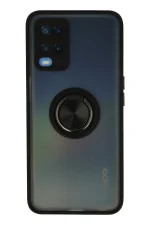 Newface Oppo A54 4G Kılıf Montreal Yüzüklü Silikon Kapak - Siyah