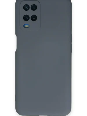 Newface Oppo A54 4G Kılıf Nano içi Kadife Silikon - Gri