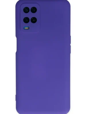Newface Oppo A54 4G Kılıf Nano içi Kadife Silikon - Mor