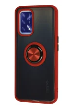 Newface Oppo A74 4G Kılıf Montreal Yüzüklü Silikon Kapak - Kırmızı - Görsel 2