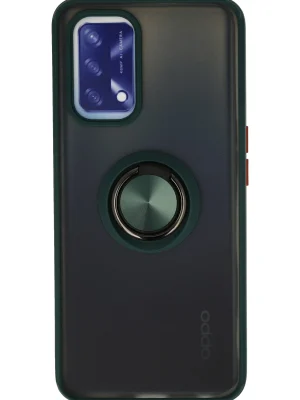 Newface Oppo A74 4G Kılıf Montreal Yüzüklü Silikon Kapak - Yeşil