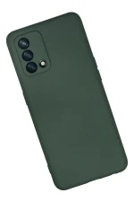 Newface Oppo A74 4G Kılıf Nano içi Kadife Silikon - Koyu Yeşil - Görsel 2