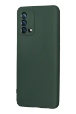 Newface Oppo A74 4G Kılıf Nano içi Kadife Silikon - Koyu Yeşil - Görsel 3