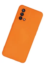 Newface Oppo A74 4G Kılıf Nano içi Kadife Silikon - Turuncu - Görsel 3