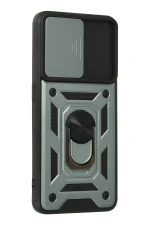 Newface Oppo A74 4G Kılıf Pars Lens Yüzüklü Silikon - Yeşil - Görsel 3