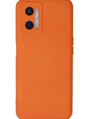 Newface Oppo A96 Kılıf Nano içi Kadife Silikon - Turuncu