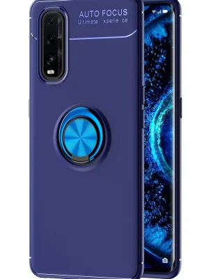 Newface Oppo Find X2 Kılıf Range Yüzüklü Silikon - Mavi
