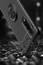 Newface Oppo Find X2 Kılıf Range Yüzüklü Silikon - Siyah-Kırmızı - Görsel 5