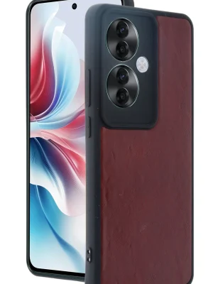 Newface Oppo Reno 11F Kılıf Aras Deri Kapak - Bordo