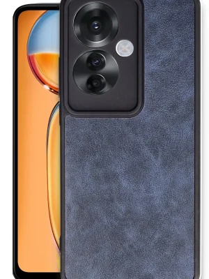 Newface Oppo Reno 11F Kılıf Aras Deri Kapak - Lacivert