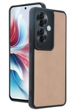 Newface Oppo Reno 11F Kılıf Aras Deri Kapak - Pudra