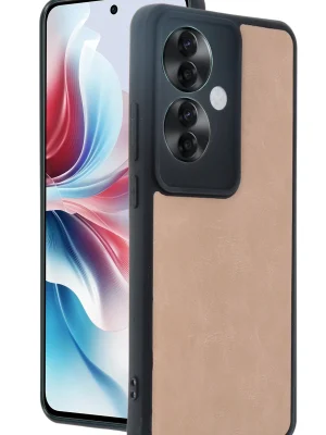 Newface Oppo Reno 11F Kılıf Aras Deri Kapak - Pudra